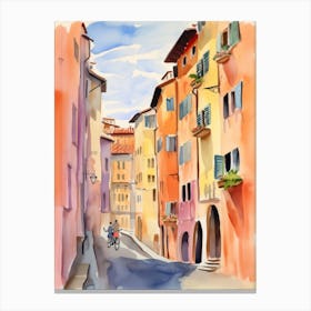 Florence, Italy Watercolour Streets 1 Canvas Print