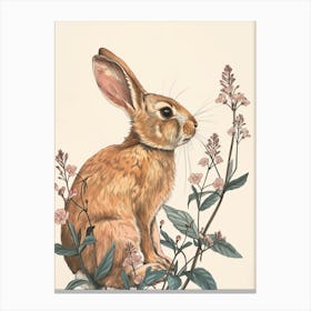 Cinnamon Blockprint Rabbit Illustration 7 Canvas Print