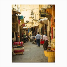 Street Scene In Marrakech Canvas Print