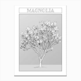 Magnolia Tree Minimalistic Drawing 1 Poster Canvas Print