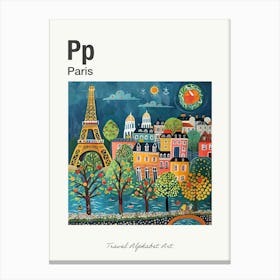 Kids Travel Alphabet  Paris 3 Canvas Print