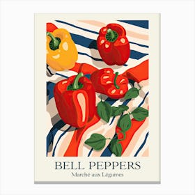 Marche Aux Legumes Bell Peppers Summer Illustration 3 Canvas Print