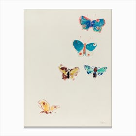 Five Butterflies, Odilon Redon Canvas Print