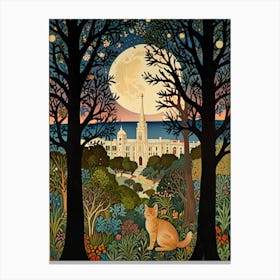 William Morris Cat In The Forest 6 Canvas Print