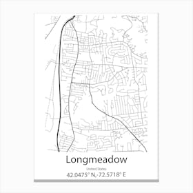 Longmeadow,United States Minimalist Map Leinwandbild