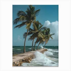 Palm Trees On The Beach 4 Canvas Print