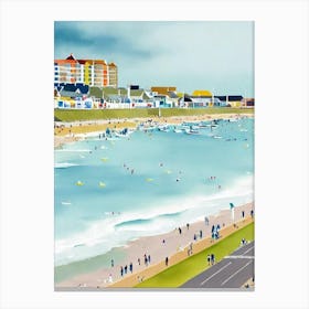 Weymouth Beach, Dorset Contemporary Illustration 1  Canvas Print