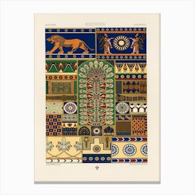 Assyrian Pattern, Albert Racine Canvas Print