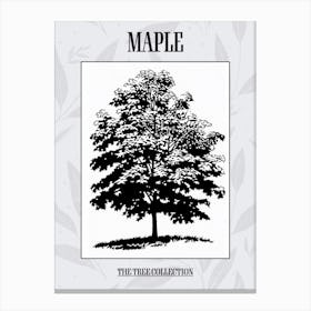 Maple Tree Simple Geometric Nature Stencil 21 Poster Canvas Print