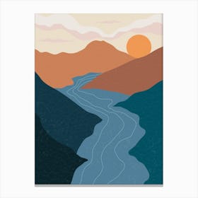 River In The Mountains Canvas Print