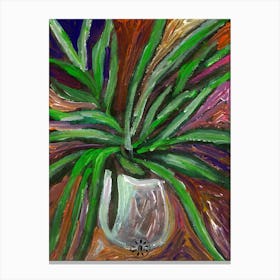 Houseplant - green hand painted plant greenery vertical Anton Maliar living room Canvas Print