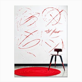 Abstract Design Featuring A Collection Of Organic Marks Circular Strokes Meeting Atcdoticals Empha Canvas Print