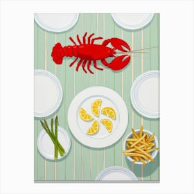 Lobster On A Plate 2 Canvas Print