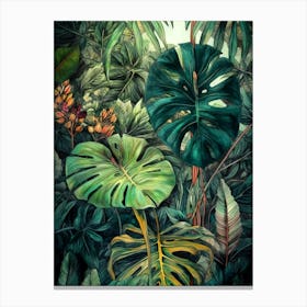 Monstera nature botanical art Canvas Print