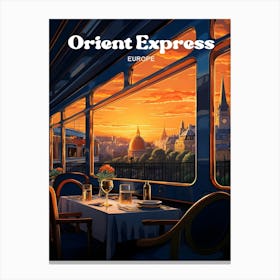 Orient Express Europe Train Travel Illustration Canvas Print