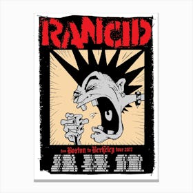 Rancid Tour Poster Canvas Print