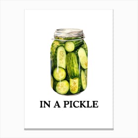 In A Pickle Illustration Kitchen Canvas Print