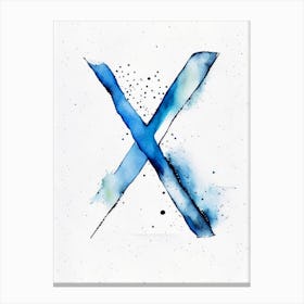 V, Letter, Alphabet Minimalist Watercolour 4 Canvas Print