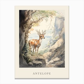 Beatrix Potter Inspired  Animal Watercolour Antelope 1 Canvas Print