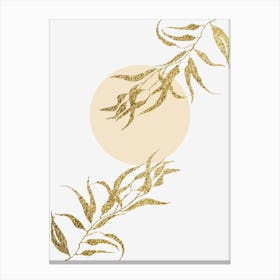 Gold Leaf On Black Background Canvas Print