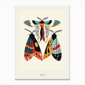 Colourful Insect Illustration Moth 55 Poster Canvas Print