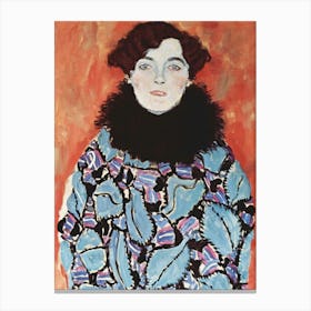 Woman With A Fur Collar Canvas Print