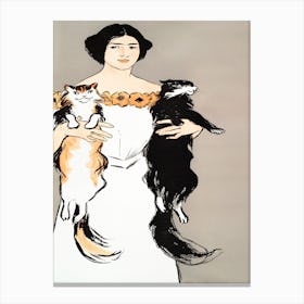 Woman Holding Cats (1897), Edward Penfield Canvas Print