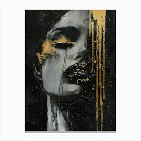 Gold And Black 65 Canvas Print