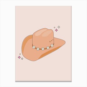 Cowboy Hat Beige Canvas Print