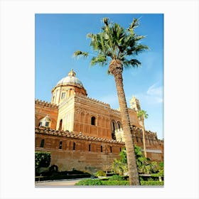 Palm Trees Outside Palermo Cathedral Canvas Print