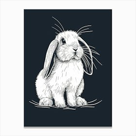 Mini Lop Rabbit Minimalist Illustration 4 Canvas Print