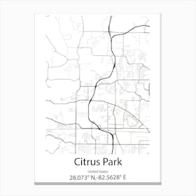 Citrus Hills,United States Minimalist Map Canvas Print