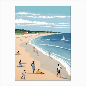 People On The Beach Painting (49) Canvas Print