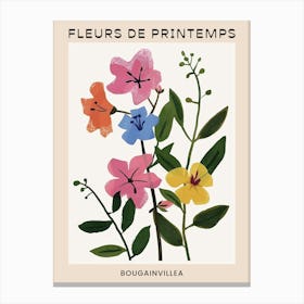 Spring Floral French Poster  Bougainvillea 4 Canvas Print