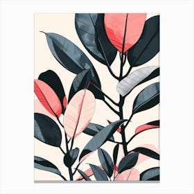 Pink Leaves On A Tree Canvas Print