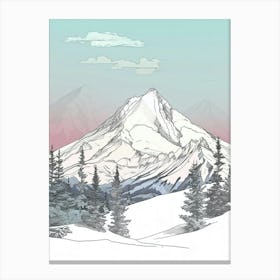 Mount Lafayette Usa Color Line Drawing (6) Canvas Print