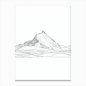 Mount Washington Usa Line Drawing 7 Canvas Print