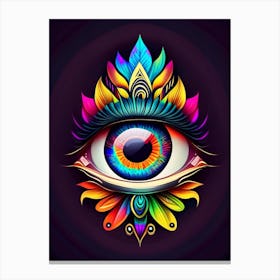 Psychedelic Eye, Symbol, Third Eye Tattoo 5 Canvas Print