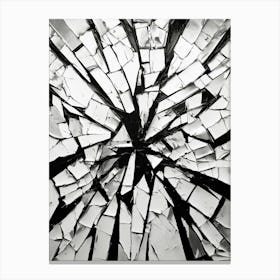 Shattered Illusions Abstract Black And White 8 Canvas Print