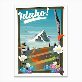 Idaho! Landscape travel poster Canvas Print