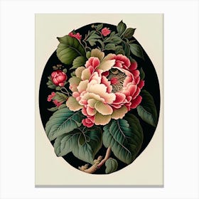 Camellia 2 Floral Botanical Vintage Poster Flower Canvas Print
