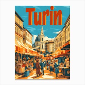 Aihrgdesign A 1970s Inspired Travel Poster For Turin Depictin E6b14538 Ae0b 4afb 9aa0 Fdd4e0a31d67 2 Canvas Print