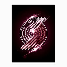 Portland Trail Blazers Neon Canvas Print