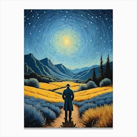 A Man Stands In The Wilderness Vincent Van Gogh Painting (18) Canvas Print