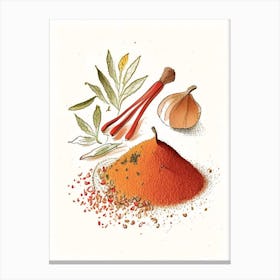 Chili Powder Spices And Herbs Pencil Illustration 1 Canvas Print