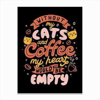 Cats And Coffee Canvas Print