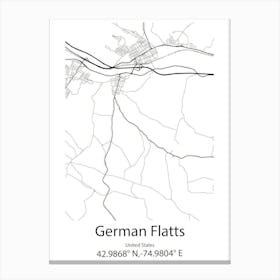 German Flatts,United States Minimalist Map Toile