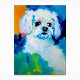 Maltese 2 Fauvist Style dog Canvas Print