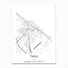 Fano,Italy Minimalist Map Canvas Print