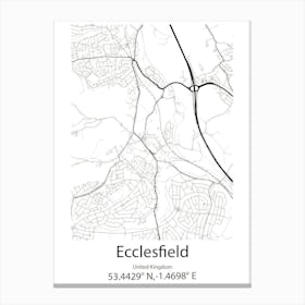 Ecclesfield,United Kingdom Minimalist Map Canvas Print